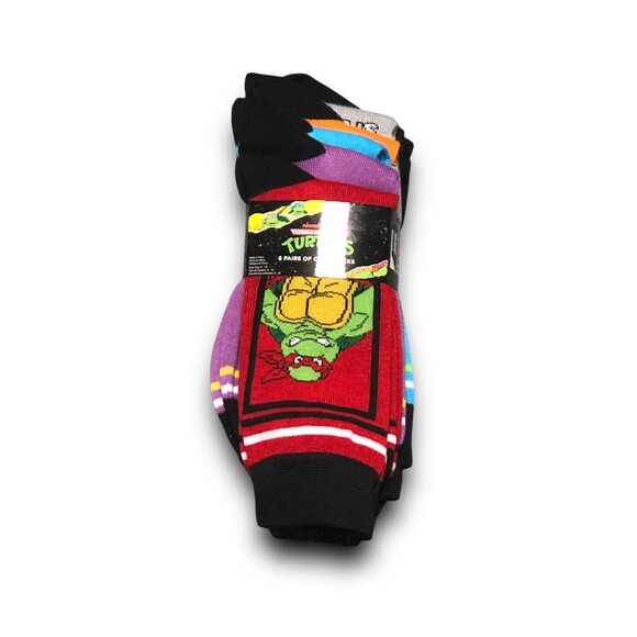 Nickelodeon Teenage Mutant Ninja Turtles Men's Crew Socks - (6 Pairs) - Picture 1 of 4